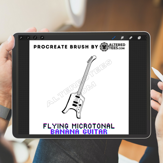 Flying Microtonal Banana Guitar - Procreate Stamp Brush [Instant Download]